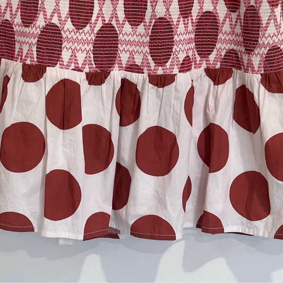 NWT Anthropologie Maeve Polka Dot Smocked Cotton Flared Mini Skirt - Picture 5 of 10